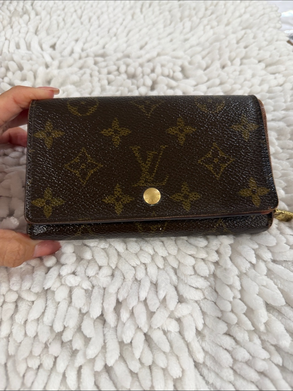 Louis Vuitton Monogram Canvas Trifold Wallet in Brown and Gold